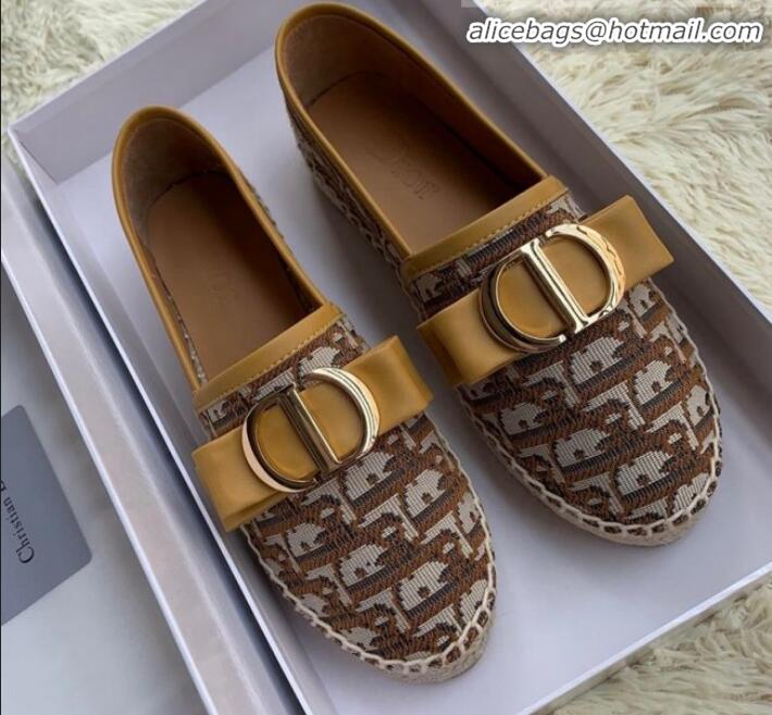 Super Quality Dior CD Bow Espadrilles in Coffee Oblique Canvas G12011 2020