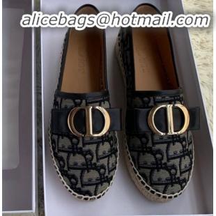 New Style Dior CD Bow Espadrilles in Blue Oblique Canvas G12012 2020