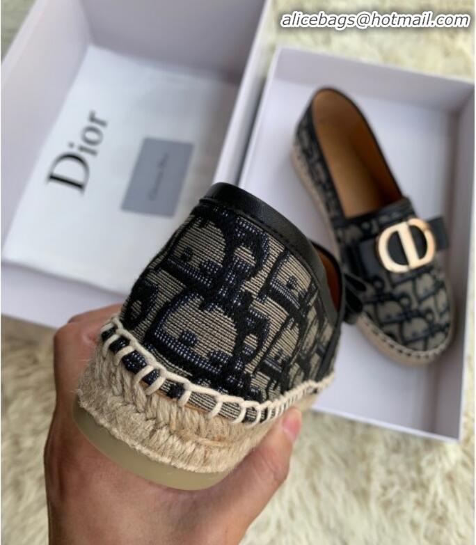 New Style Dior CD Bow Espadrilles in Blue Oblique Canvas G12012 2020