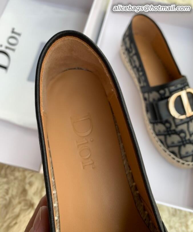 New Style Dior CD Bow Espadrilles in Blue Oblique Canvas G12012 2020