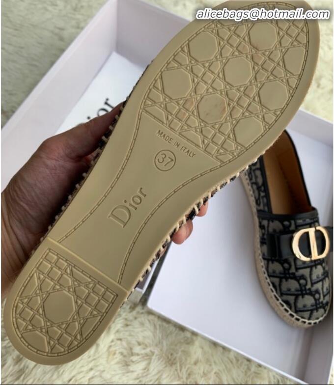 New Style Dior CD Bow Espadrilles in Blue Oblique Canvas G12012 2020