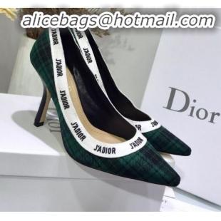 Cheap Price Dior J'Adior High-Heel Pump in Green Tartan Fabric and Embroidered Ribbon G12222 2020