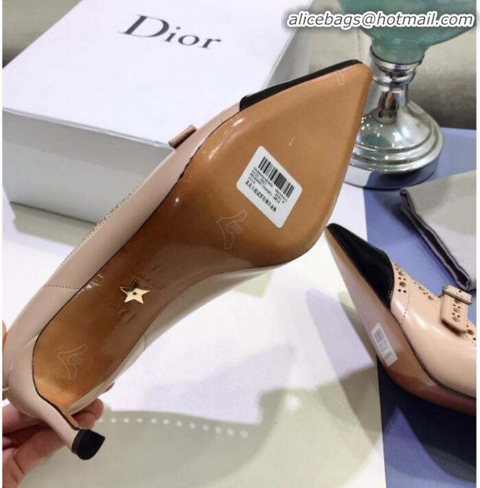 Discount Dior Spectadior Strap Pumps in Perforated Leather G21804 Nude/Black 2020