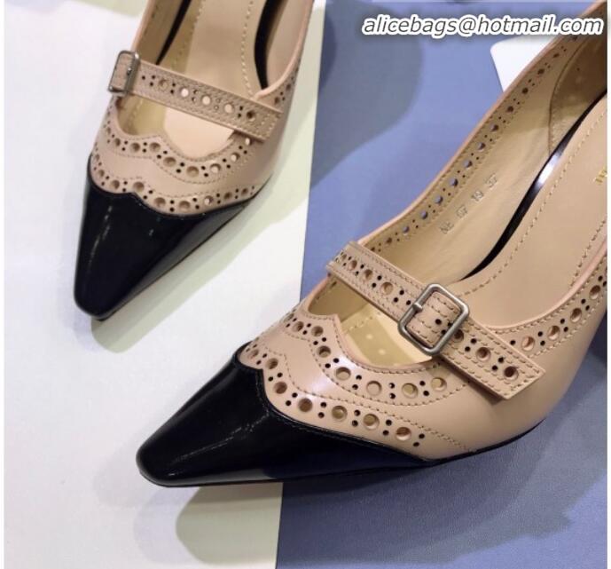 Discount Dior Spectadior Strap Pumps in Perforated Leather G21804 Nude/Black 2020