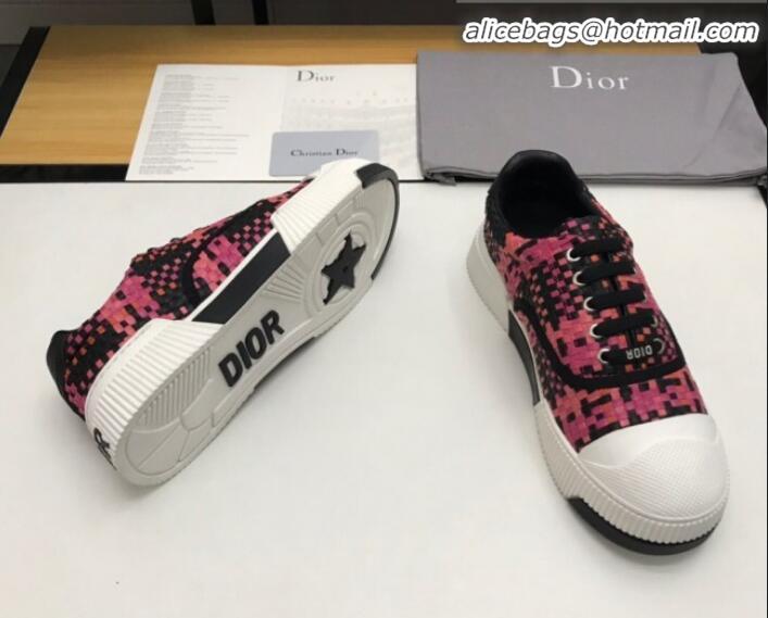 Best Quality Dior D-Smash Woven Calfskin Sneakers G21813 Pink 2020