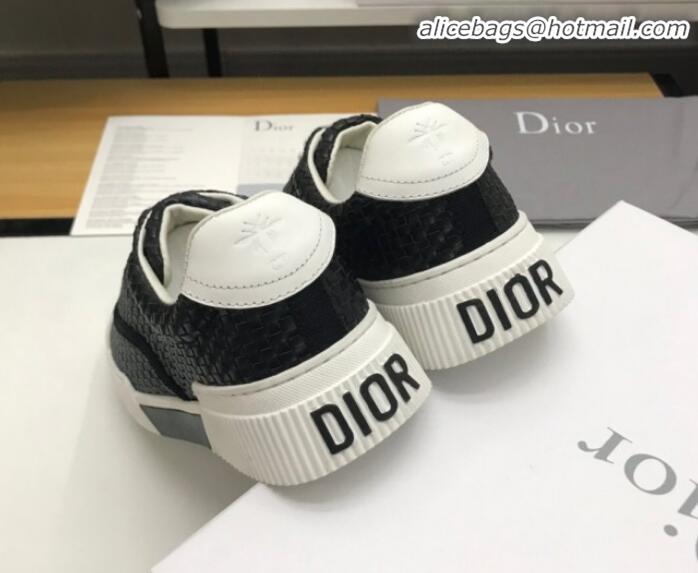 Top Quality Dior D-Smash Woven Calfskin Sneakers G21813 Black 2020