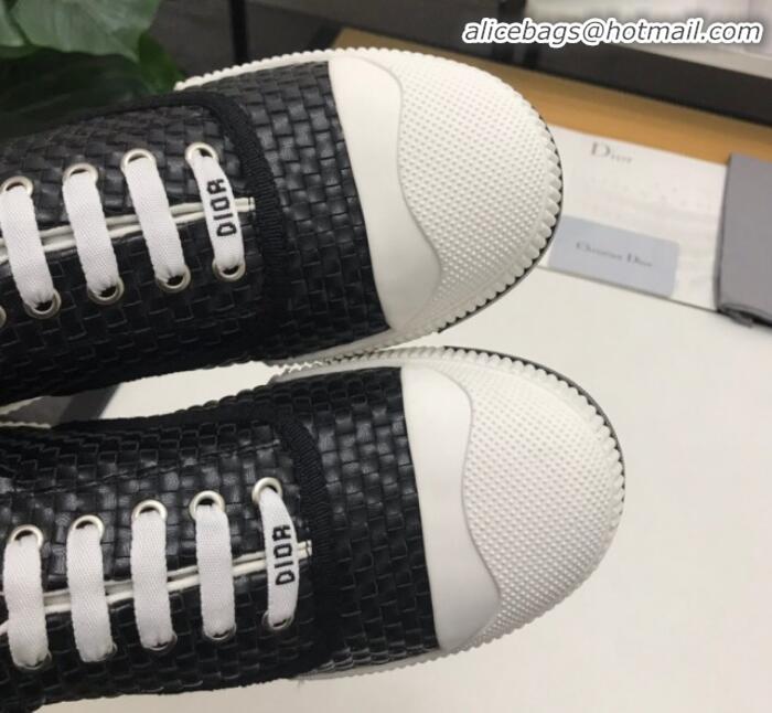 Top Quality Dior D-Smash Woven Calfskin Sneakers G21813 Black 2020