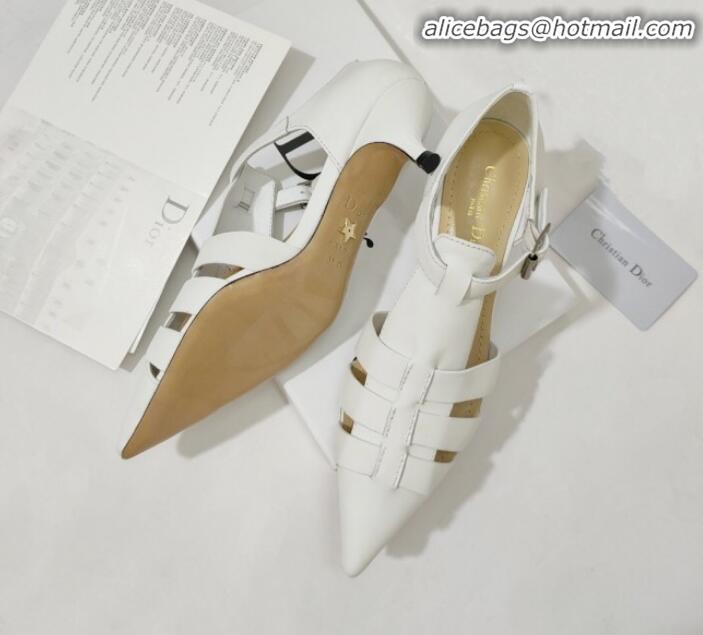 Perfect Dior Sauvage Calfskin Strap Pumps G22340 White 2020