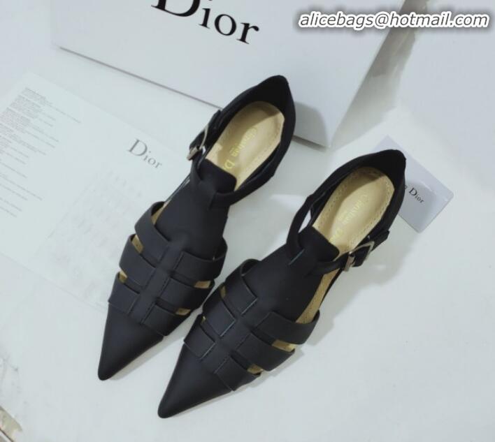 Best Luxury Dior Sauvage Calfskin Strap Pumps G22340 Black 2020