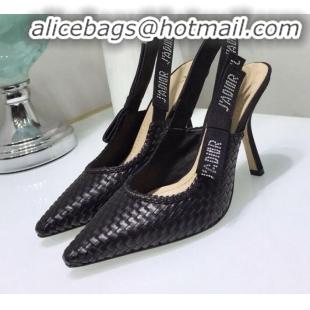 Most Popular Dior J'Adior Slingback High-Heel Pumps in Braided Black Lambskin G23125 2020