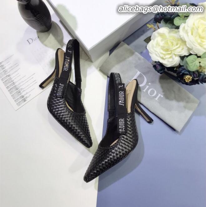 Most Popular Dior J'Adior Slingback High-Heel Pumps in Braided Black Lambskin G23125 2020