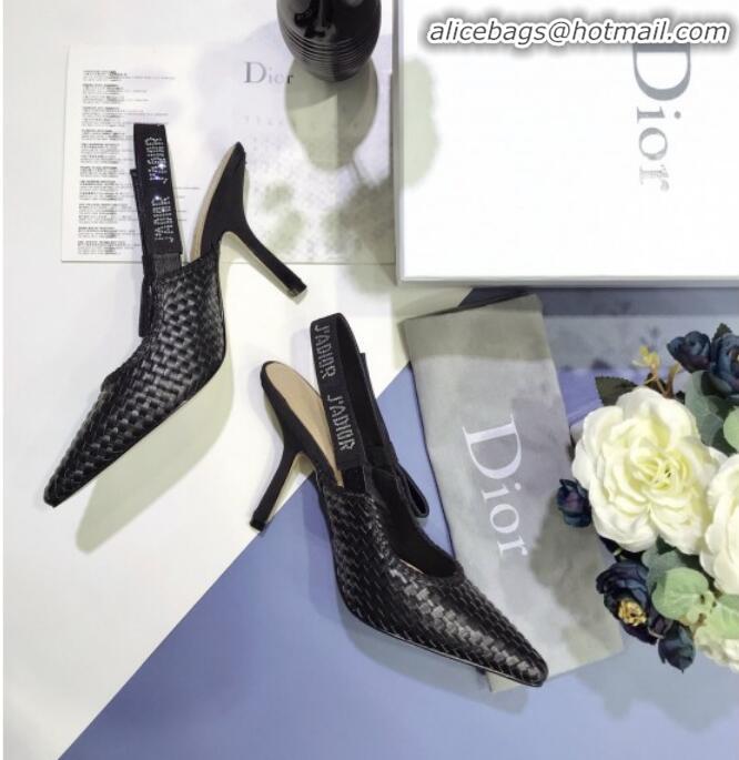 Most Popular Dior J'Adior Slingback High-Heel Pumps in Braided Black Lambskin G23125 2020