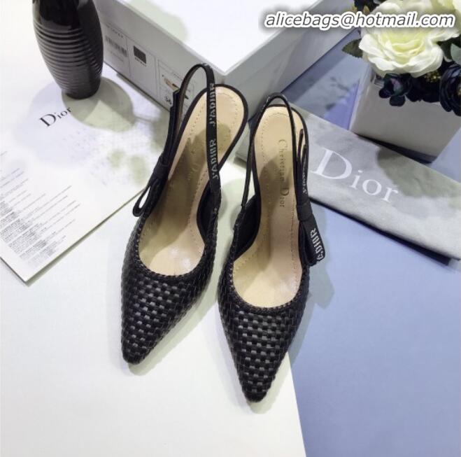 Most Popular Dior J'Adior Slingback High-Heel Pumps in Braided Black Lambskin G23125 2020