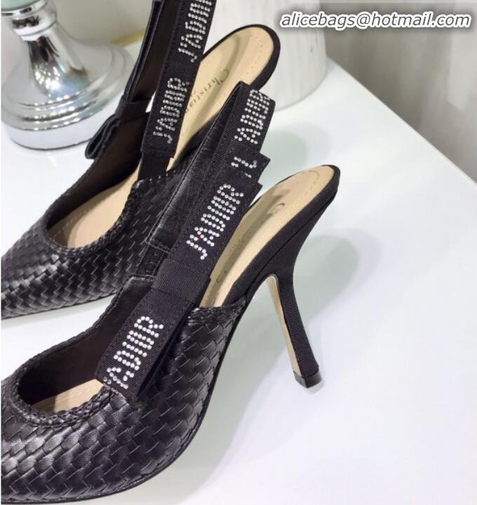 Most Popular Dior J'Adior Slingback High-Heel Pumps in Braided Black Lambskin G23125 2020