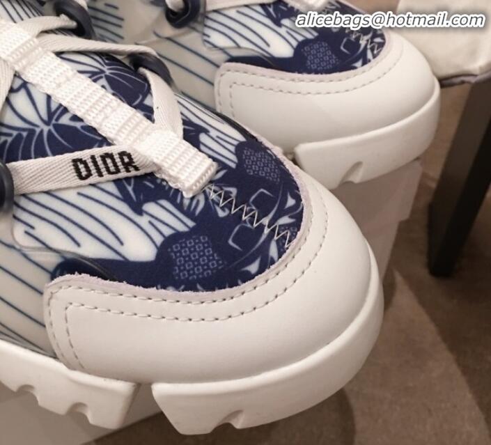 Top Quality Dior D-Connect Butterfly Neoprene Low-top Sneakers G11639 Navy Blue 2020