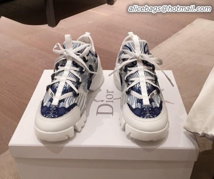 Top Quality Dior D-Connect Butterfly Neoprene Low-top Sneakers G11639 Navy Blue 2020