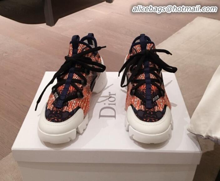 Fashion Dior D-Connect Butterfly Neoprene Low-top Sneakers G11639 Orange 2020