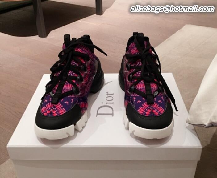 Best Luxury Dior D-Connect Fireworks Neoprene Low-top Sneakers G11642 Fuchsia/Deep Blue 2020