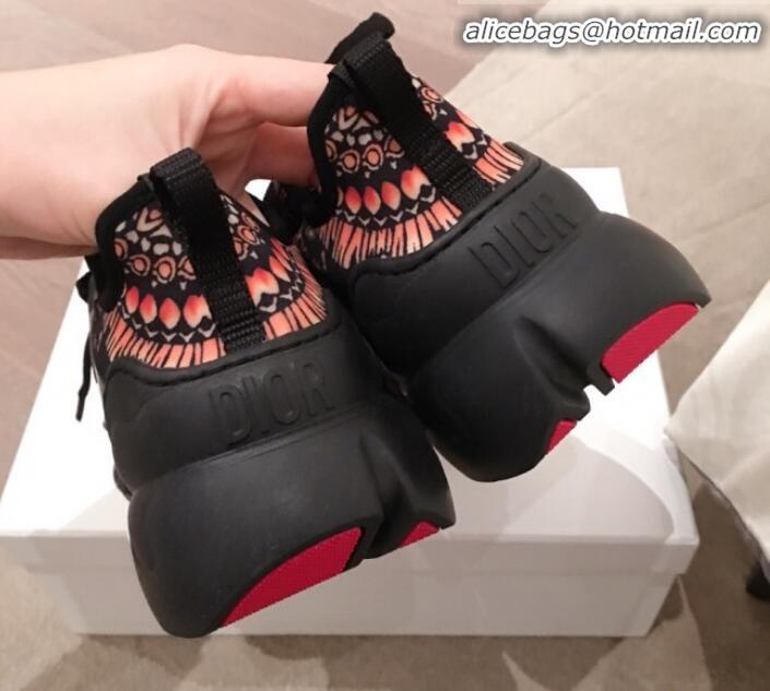 Luxury Hot Dior D-Connect Fireworks Neoprene Low-top Sneakers G11642 Black/Orange 2020