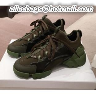 Luxury Dior D-Connect Neoprene Low-top Sneakers G11644 Khaki Green 2020