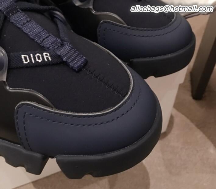 Elegant Dior D-Connect Neoprene Low-top Sneakers G11644 Indigo Blue 2020