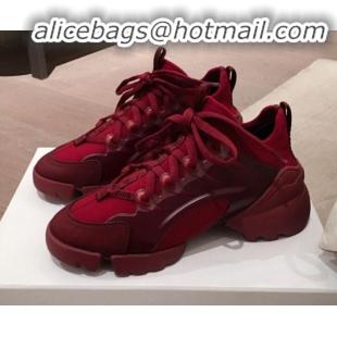 Best Price Dior D-Connect Neoprene Low-top Sneakers G11644 Burgundy 2020