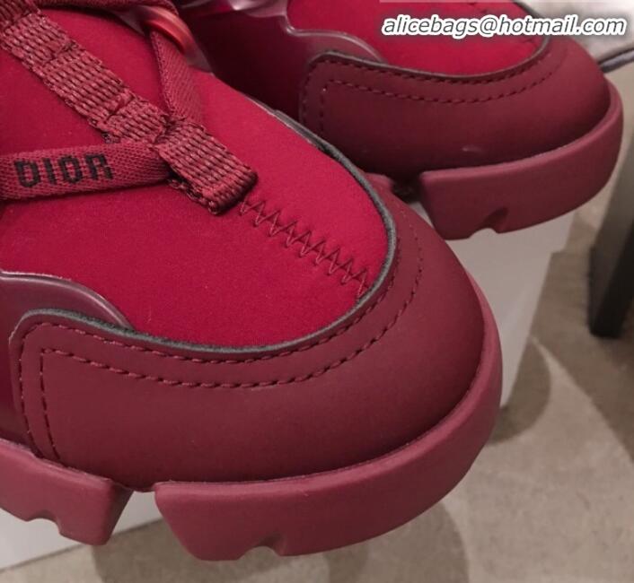 Best Price Dior D-Connect Neoprene Low-top Sneakers G11644 Burgundy 2020