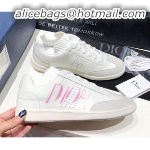 Fashion Dior Homme Calfskin Sneakers G21418 White/Pink 2020