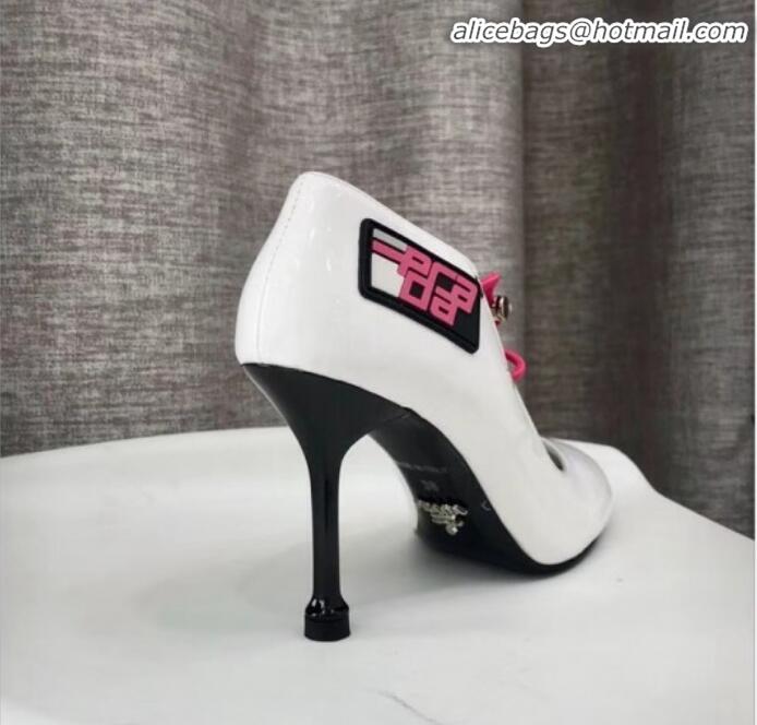 Luxury Prada Patent Leather Pump D11411 White 2020