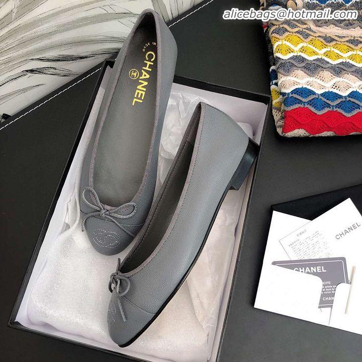 New Design Chanel Classic Bow Flats Ballerinas G32898 Dark Grey