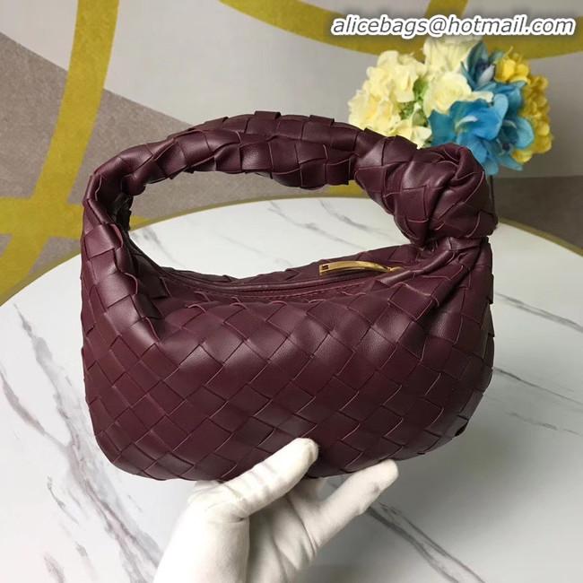 Stylish Unique Bottega Veneta Original Weave Leather Bag BV4588 Burgundy