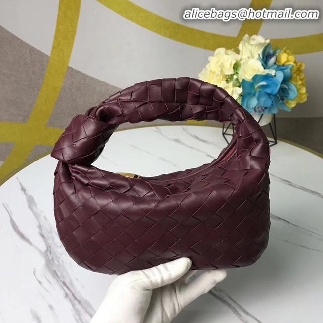 Stylish Unique Bottega Veneta Original Weave Leather Bag BV4588 Burgundy