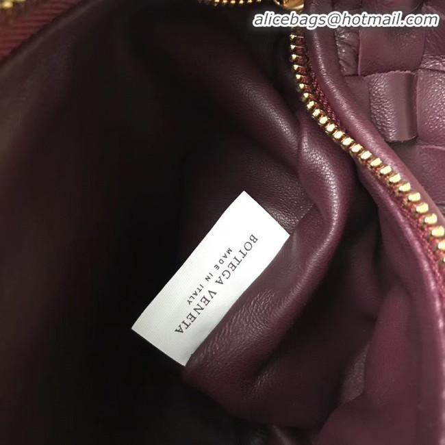 Stylish Unique Bottega Veneta Original Weave Leather Bag BV4588 Burgundy