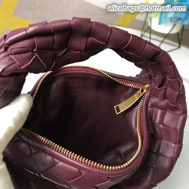 Stylish Unique Bottega Veneta Original Weave Leather Bag BV4588 Burgundy