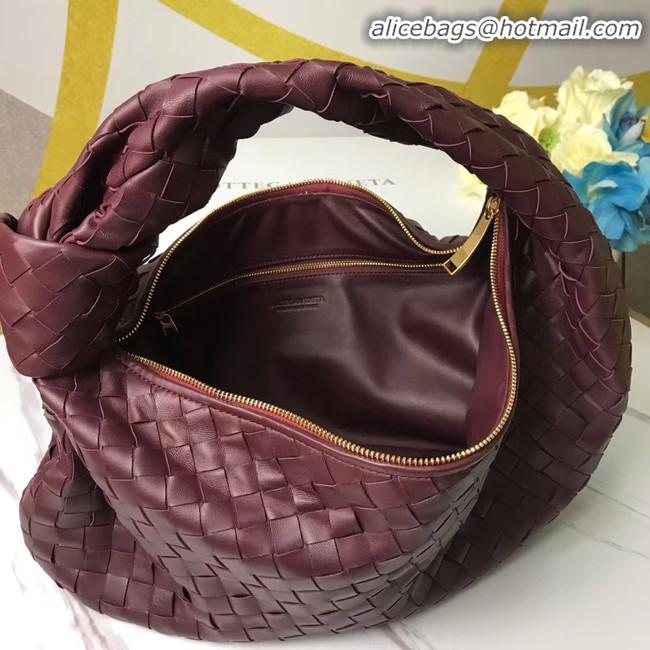 Grade Inexpensive Bottega Veneta Original Weave Leather Bag BV4589 Burgundy