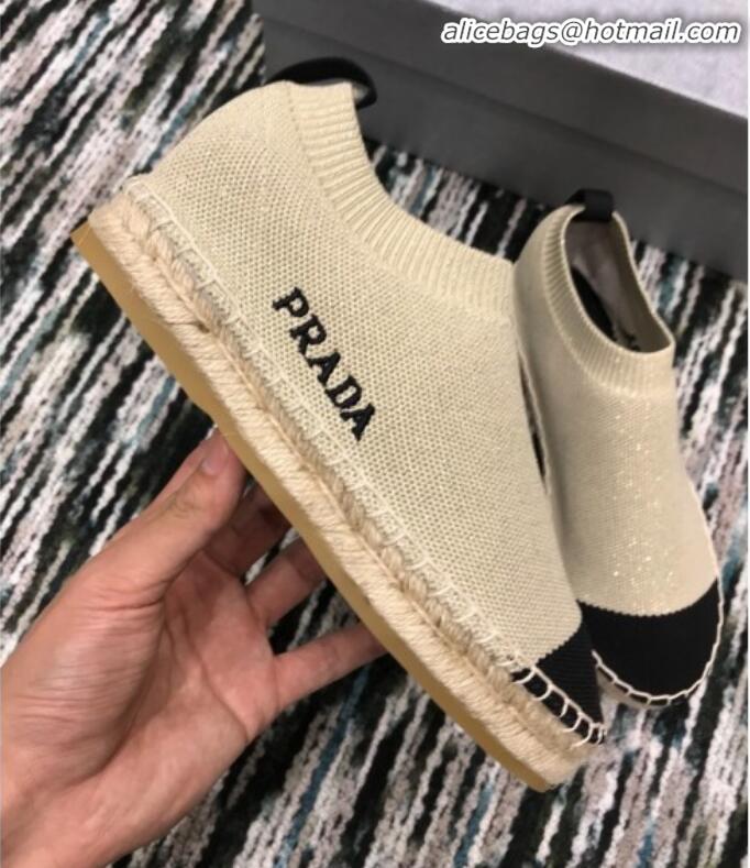 Best Price Prada Hemp Rope Knit Boot Espadrilles G82749 Gold