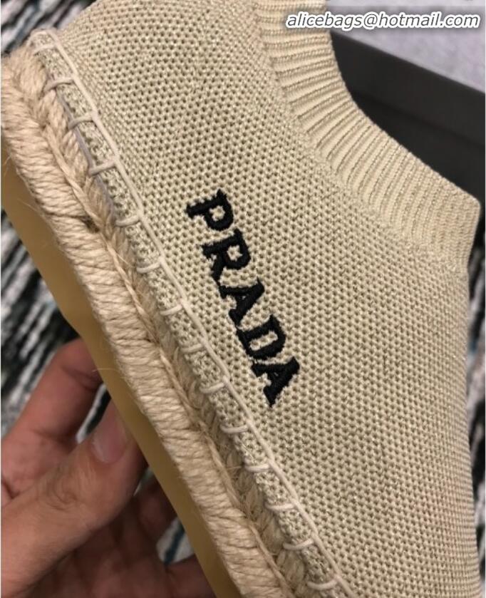 Best Price Prada Hemp Rope Knit Boot Espadrilles G82749 Gold