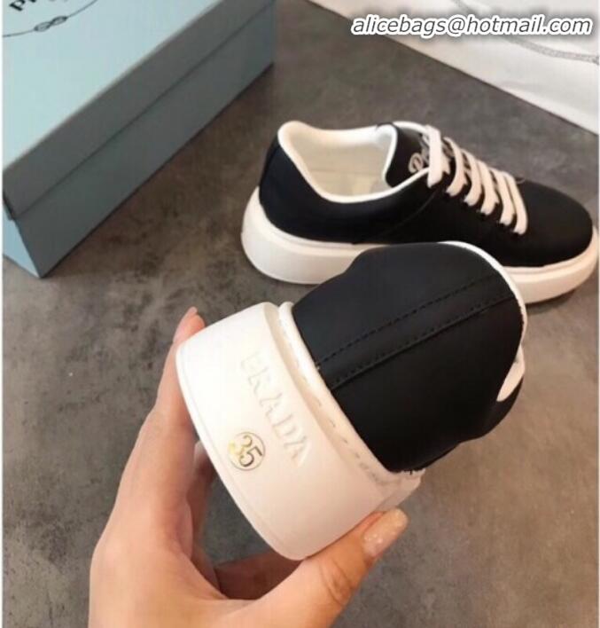 Pretty Style Prada Calfskin Logo Back Sneakers P91907 Black