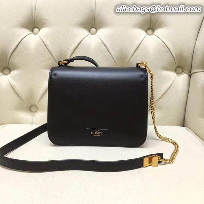 Unique Grade VALENTINO VLOCK Origianl leather shoulder bag 0906 black