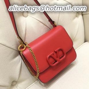 Good Looking VALENTINO VLOCK Origianl leather shoulder bag 0906 red