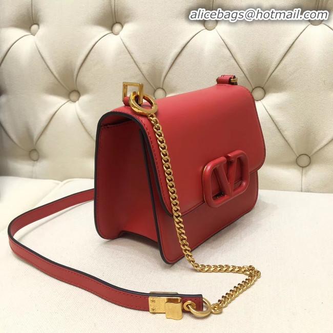 Good Looking VALENTINO VLOCK Origianl leather shoulder bag 0906 red