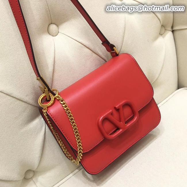 Good Looking VALENTINO VLOCK Origianl leather shoulder bag 0906 red