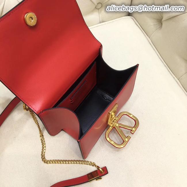 Good Looking VALENTINO VLOCK Origianl leather shoulder bag 0906 red