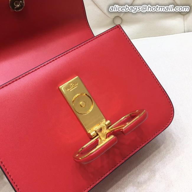 Good Looking VALENTINO VLOCK Origianl leather shoulder bag 0906 red