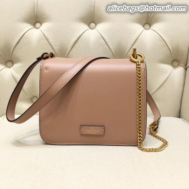 Top Quality VALENTINO VLOCK Origianl leather shoulder bag 0906 light pink