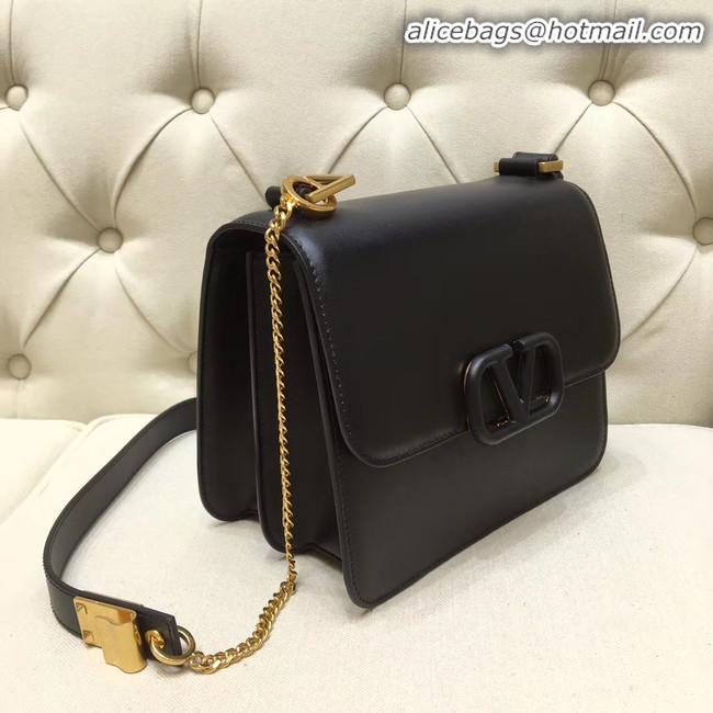 Unique Style VALENTINO VLOCK Origianl leather shoulder bag 0908 black