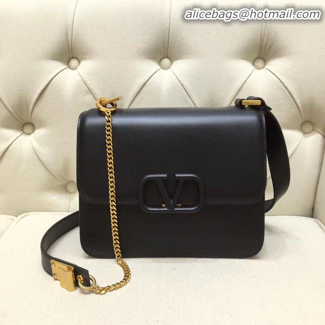 Unique Style VALENTINO VLOCK Origianl leather shoulder bag 0908 black