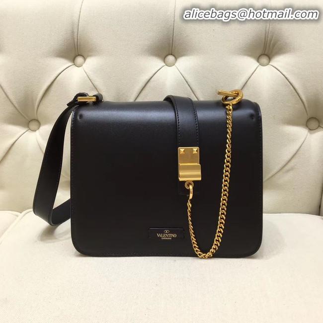 Unique Style VALENTINO VLOCK Origianl leather shoulder bag 0908 black