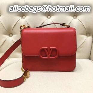 New Fashion VALENTINO VLOCK Origianl leather shoulder bag 0908 red