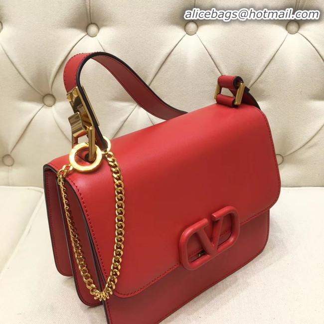 New Fashion VALENTINO VLOCK Origianl leather shoulder bag 0908 red